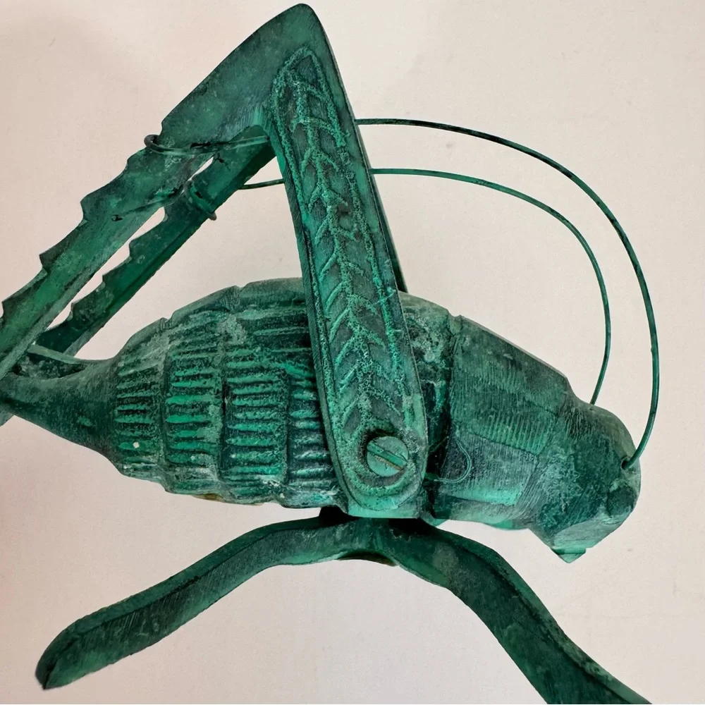 Vintage GATCO Solid Brass Grasshopper Cricket Paperweight Figurine India